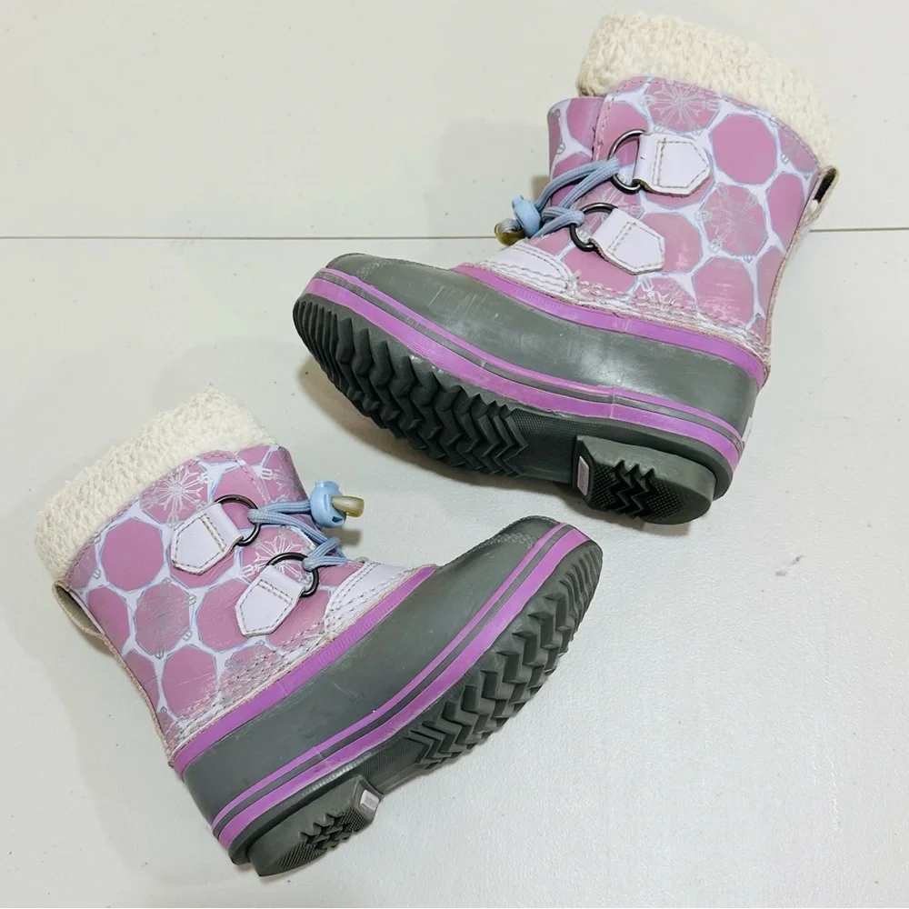 Sorel Yoot Pac Youth Lavender Waterproof Faux Fur Lined Girl‎ Boots. Size 12